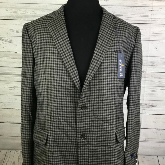 NEW Stafford Mens 2-Button Wool Blazer Mens 48L - Picture 1 of 7